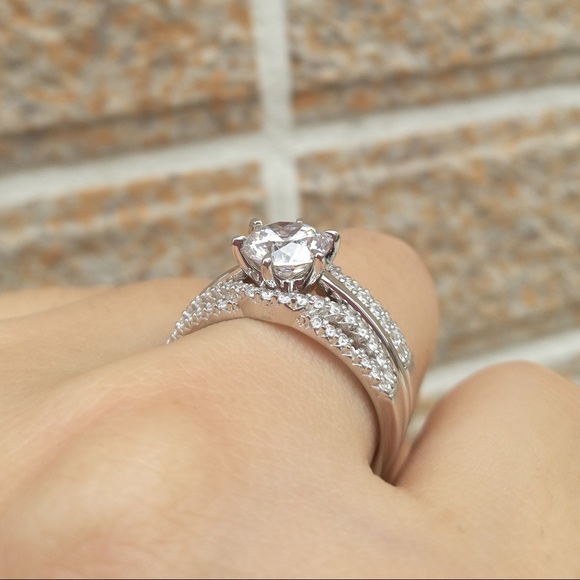 2ct Lab Simulated Diamond Ring Set - Picture 10 of 10